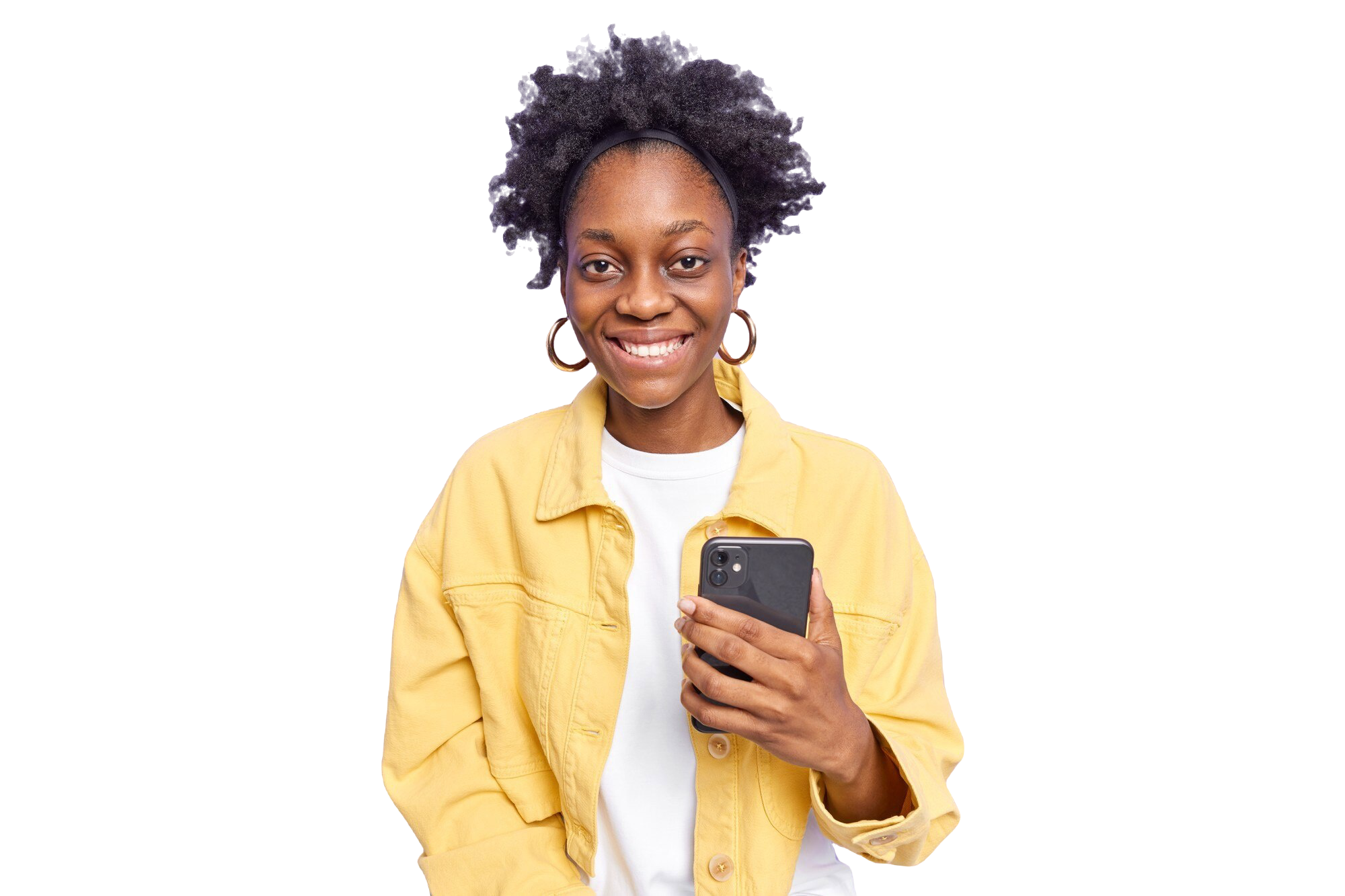 Woman smiling with phone
